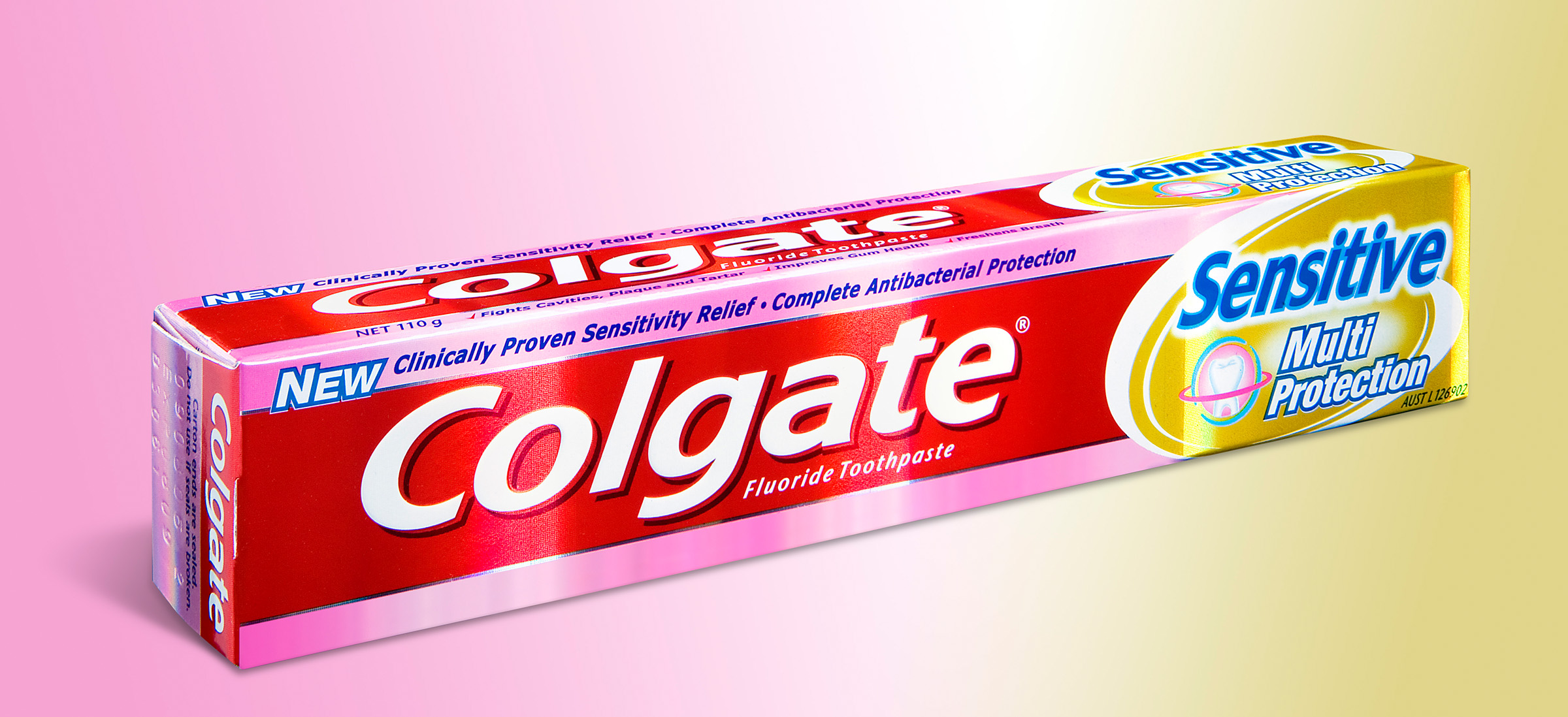 Advertising studio product photography Colgate Sensitive toothpaste