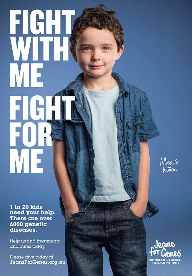 6 year old boy with autism for jeans for genes day