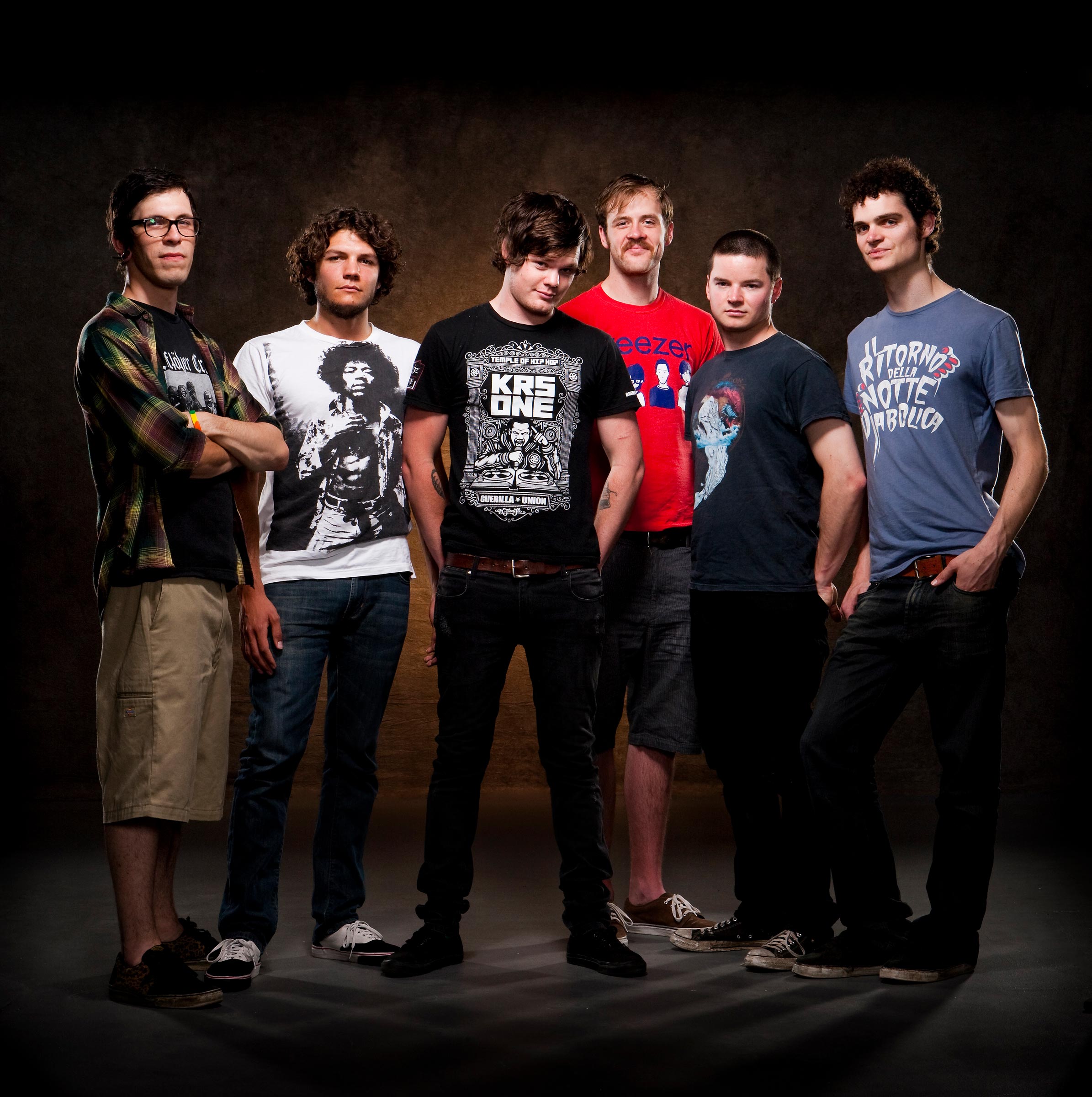 Musician band photography of 6 men